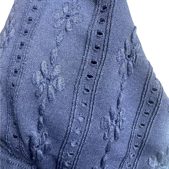 Andie Navy The Belmar Bikini Eyelet Top S - Picture 6 of 6